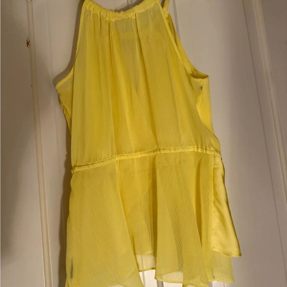 Yellow Sleeveless Ruffle Top - Picture 2 of 4